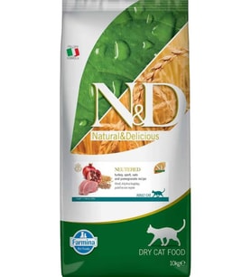 N&D Ancestral Grain Düşük Tahıllı Hindi Eti ve Narlı Kısırlaştırılmış Kedi Maması 10 kg