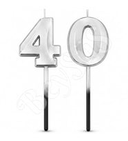 40 Rakam Mum Gümüş