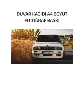 BME e30 Araba Duvar Kağıdı, Fotoğraf Baskı, A4 Boyut, 21,0 x 29,7 cm