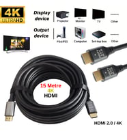 Gabble 15 Metre HDMI 2.0 Kablo 4K 60Hz Ultra HD Altın Uçlu TV Monitör Projeksiyon PS5 Xbox