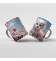 Baskılı Kupa Bardak Sevimli Kedi - 4