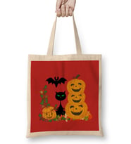 Black Cat Happy Halloween 2021 Bez Çanta Uzun Saplı