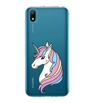 Huawei y5 2019 Uyumlu Kapak Unicorn Tasarımlı Şeffaf Silikon Kılıf