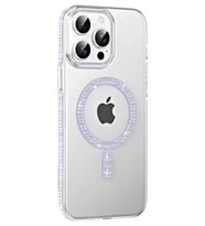 Mey İthalat® iPhone 14 Pro Max Move Taşlı Magsafe Kapak - Lila