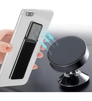 Manyetik Lastikli Kılıf Bandı Kayışlı Kılıf Askı Telefon Tutucu Yatay Dikey Stand Siyah