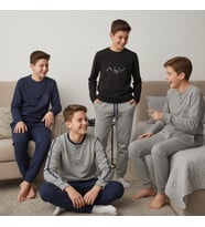 Genç Erkek Pamuklu 4 Adet 2'li Pijama Takımı (AL007 V1,AL003 V2, AL009 V2,AL007 V2) BB2491