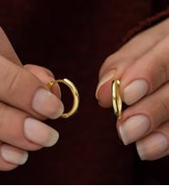 925 Ayar Gold 15 mm Halka Küpe Kadın Gümüş Küpe