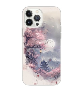 Iphone 12 PRO Uyumlu Sanatsal Manzaara Tasarımlı Şeffaf Telefon Kılıfı