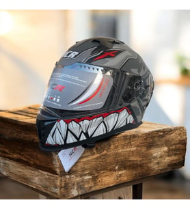 NCR KASK KAPALI VİSÖRLÜ M69 ECE22-06 BELGELİ GRİ ROBOTİK DİZAYN