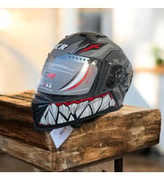 NCR KASK KAPALI VİSÖRLÜ M69 ECE22-06 BELGELİ GRİ ROBOTİK DİZAYN