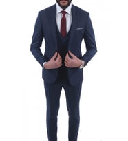 Jan Carlucci Slimfit Yelekli Drop 6 Takım (Lacivert)