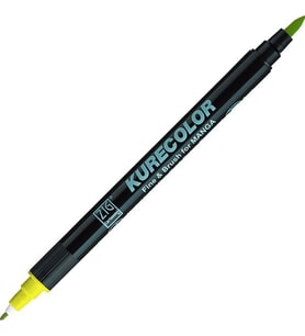 Zig Kurecolor Fine & Brush for MANGA Marker Çizim Kalemi 124 Yellow Green 