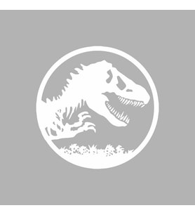 Dinozor Araba Stickeri siyah 20x20 CM (Beyaz)