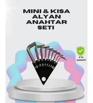9 Parça Kısa Tip Alyan Seti Isıl İşlemli Profesyonel Kullanım