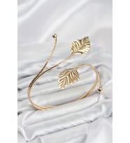 Pazu Bileklik Gold Renk Pirinç Yaprak Model TJ-BB8560