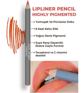 Uzun Süre Kalıcı Dağılma Yapmayan Nemlendirici Dudak Kalemi - Lipliner Pencil 14 Pomegranate Flower