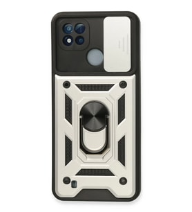 Newface Realme C11 2021 Kılıf Pars Lens Yüzüklü Silikon - Gümüş