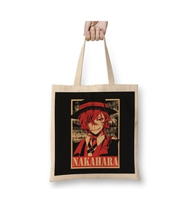 Bungou Stray Dogs Nakahara Chuuya Bez Çanta Uzun Saplı Alışveriş Çantası Plaj Çantası (Beyaz)