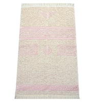 Kabe Desenli Krem Şönil Seccade - Pembe (Pembe - Beyaz - Krem)
