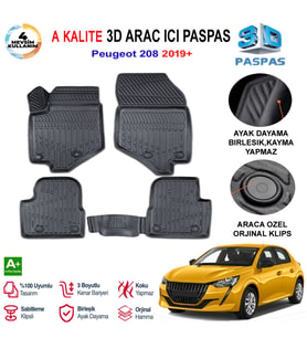 Peugeot 208 3D Paspas Havuzlu Pro 2019 Sonrasi