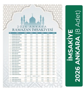 2026 İMSAKİYE ANKARA (8 Adet A4 Boyut)