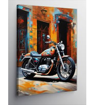 Kanvas Tablo Retro Motosiklet