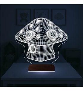 Luvivia Çocuk Odası Mantar 3D Lamba - Masa Gece Lambası