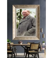 Gümüş Çerçeveli Atatürk Tablo za316