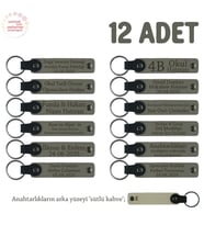 Kül Gri & Sütlü Kahve, Lise Sınıflarına Anlamlı Bir Mezuniyet Hatırası 12'li Set, Anı Anahtarlığı