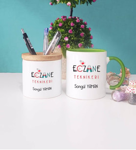 Eczane Teknikeri Kupa Bardak Yeşil ve Kalemlik