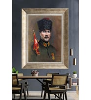 Gümüş Çerçeveli Atatürk Tablo za224