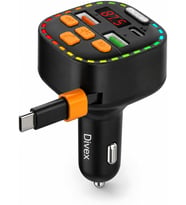 Lexroo Bluetooth 5.3 FM Transmitter, Dahili Type-C Kablolu Çift USB 3.1A Araç Şarjı