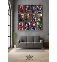 12 parça marvel Çocuk Karakter Çerçeve Görünümlü Mdf tablo Duvar Süsü Hediyelik Eşya