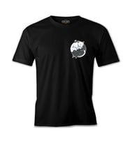 Hayvan - Yin Yang Kediler Logo Siyah Erkek Tshirt