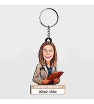 Karikatürlü - Bayan Psikiyatrist İsimli Anahtarlık