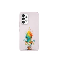 Samsung Galaxy A53 ile uyumlu Splash ahtapot tasarımlı şeffaf silikon kılıf