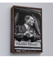 Çerçeveli Atatürk'ün Doğu Ekspresinde Fotoğrafı Duvar Tablosu (Siyah)