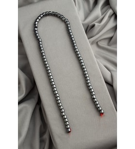 Hematit Doğal Taş Parlak Füme Rondela Kesim 6x5mm Dizi