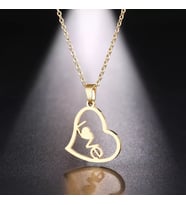 Kişiye Özel 925 Ayar Gümüş Love Kalp Kolye (Gold)