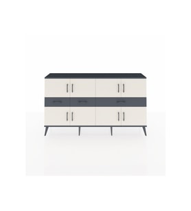 Arges Konsol 5 Raflı 3 Çekmeceli 8 Kapaklı 176x30x99 Antrasit-Aytaşı/Antrasit