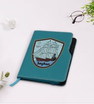 BK Gift Kişiye Özel Gemi Tasarımlı Turkuaz Termo Deri Defter-3