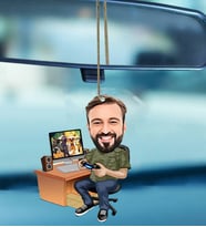 Kişiye Özel Gamer Tasarımlı Karikatür Araba Dikiz Ayna Süsü 181