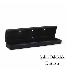 Işıklı Siyah Renk Bileklik Kutusu Şık ışıklı Hediye Kutusu