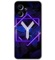 Redmi Note 12 4G Kılıf HD Desen Baskılı Kılıf - Dark Neon Yaprak Y Harfi
