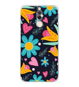 PrintiFy Huawei Mate 10 Lite ile Uyumlu Retro Color 1  Kamera Korumalı Şeffaf  Kılıf