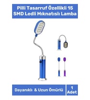 Özel Üretim Beyaz Işık Aleminyum Metal Gövde Pilli Tasarruf Özellikli 15 SMD Ledli Mıknatıslı Lamba