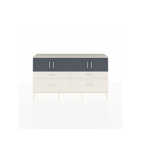 Arges Konsol 2 Raflı 4 Çekmeceli 4 Kapaklı 176x30x99 Aytaşı-Antrasit/Aytaşı