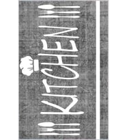 Eliana Home Baskılı, Yıkanabilir Kaymaz Taban Mutfak Halısı LNA2029-SD305 100x150 cm (Gri)