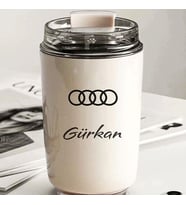 Kişiye Özel Retro Stil 240ml Vakumlu Isı Korumalı Araç Baskılı Termos Kupa (Beyaz)