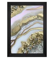 Soyut Şekiller Motifli Kanvas Tablo 80 x 110 cm Siyah Çerçeve